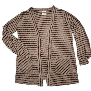 Blu Pepper Cozy Life Pocket Cardigan Lace Trim Sweater Diamond Balloon LS Boho S